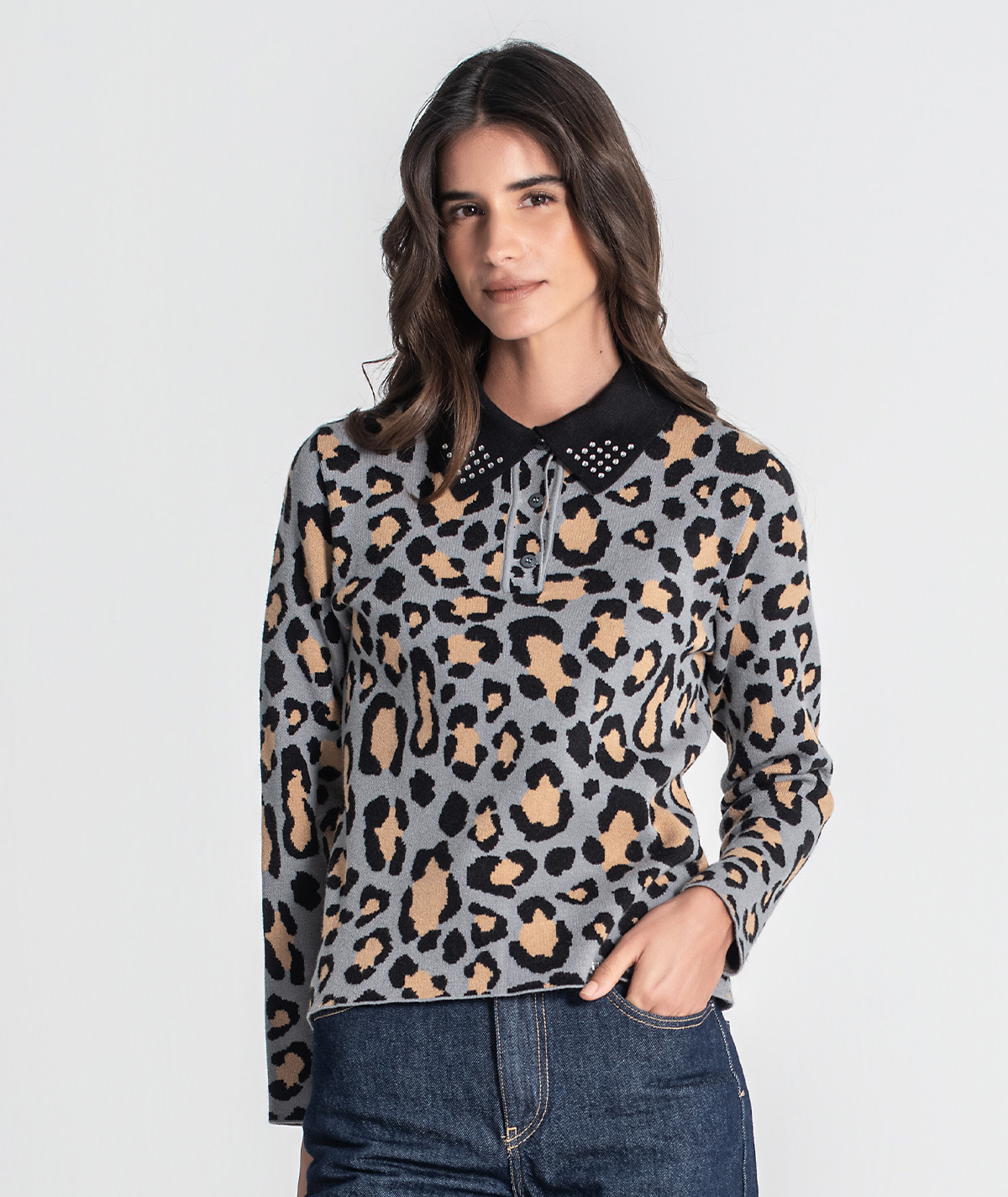 3439.4 Polo Gola Cristais Ruga